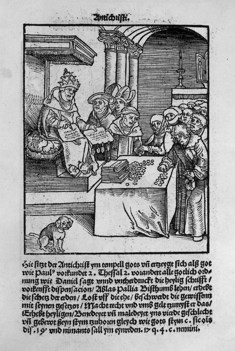 Der Papst reitet mit einem prächtigen Gefolge