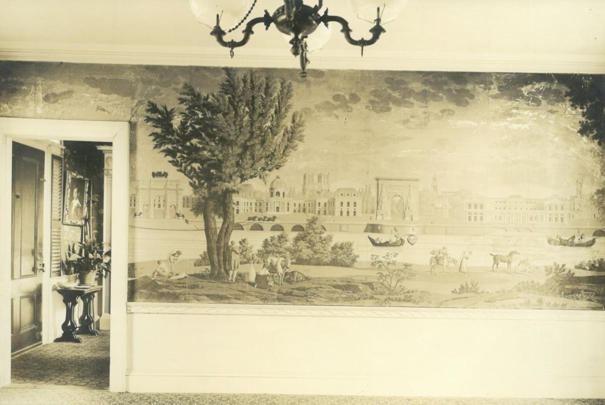 Salem, 142, Federal Street, Cook-Oliver House, Innenaufname mit Tapeten