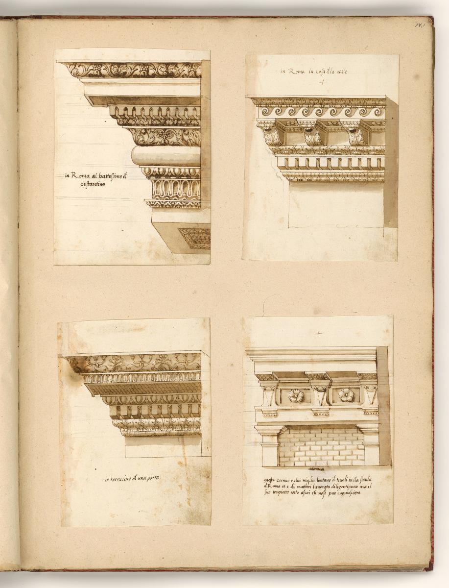 Gebälk; Konsolengesims; Gesims; dorisches Gebälk