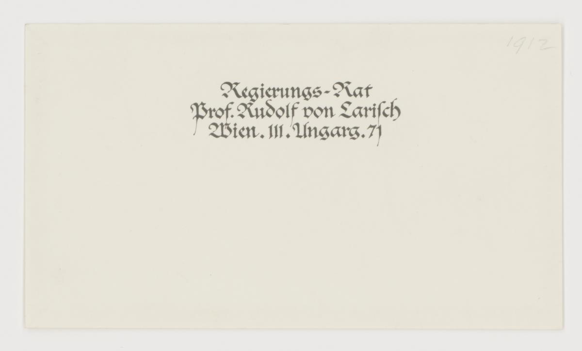 Briefumschlag Rudolf von Larisch