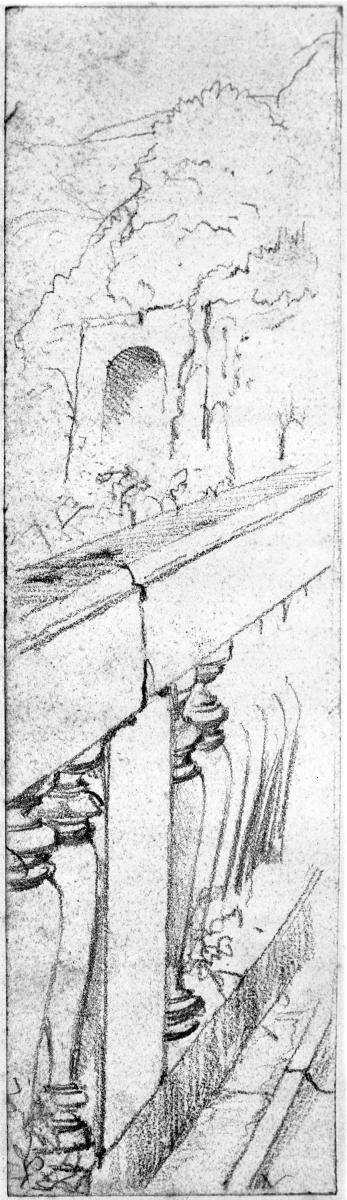 Balustrade mit Landschaft