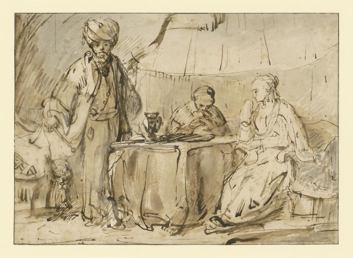Esther, Haman und Ahasver bei Tisch