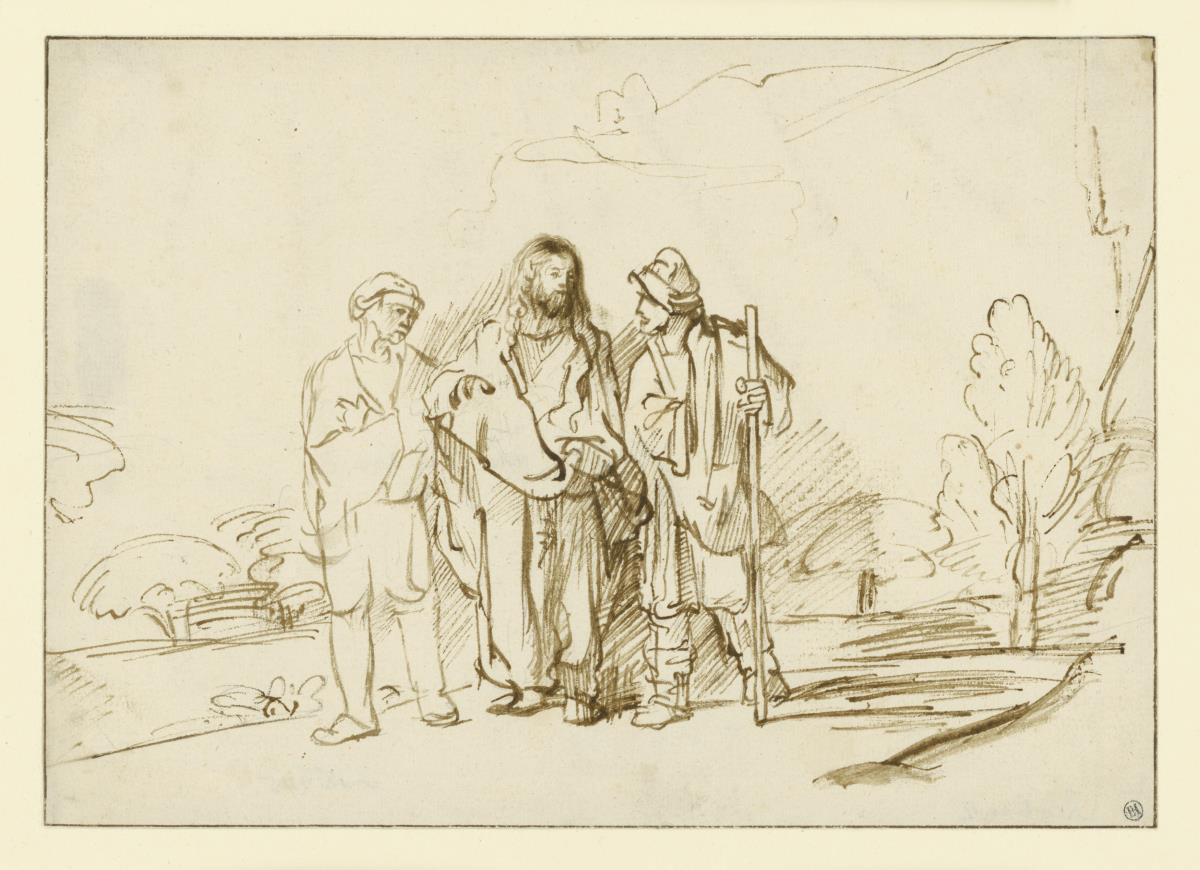 Christus und die Jünger auf dem Weg nach Emmaus