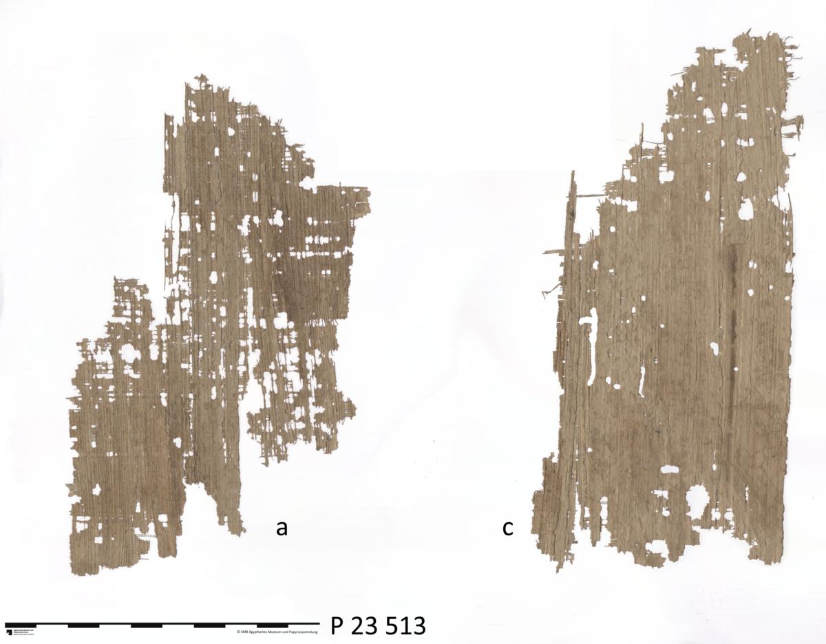Demotischer Papyrus mit dem sog. "Thotbuch" (Pap. Berlin P 15499 a + P 15499 b I-III + P 23513 a-c)