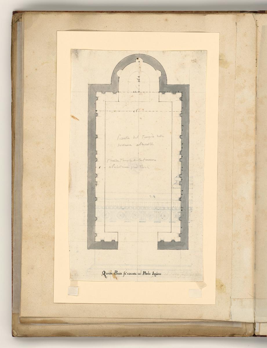 Rom, Palestrina, Grundriss des antiken Tempio della Fortuna