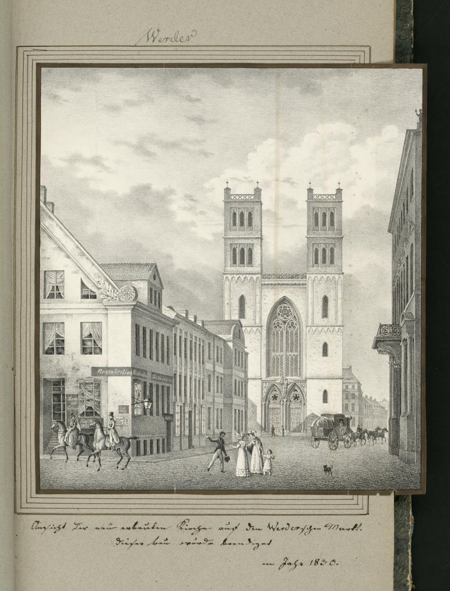 Werder. Ansicht der neu erbauten Kirche auf dem Werderschen Markt. Dieser Bau wurde beendiget im Jahr 1830.