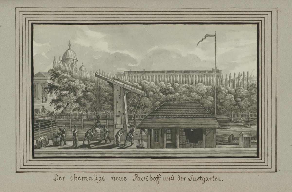 Der ehemalige neue Packhoff und der Lustgarten.