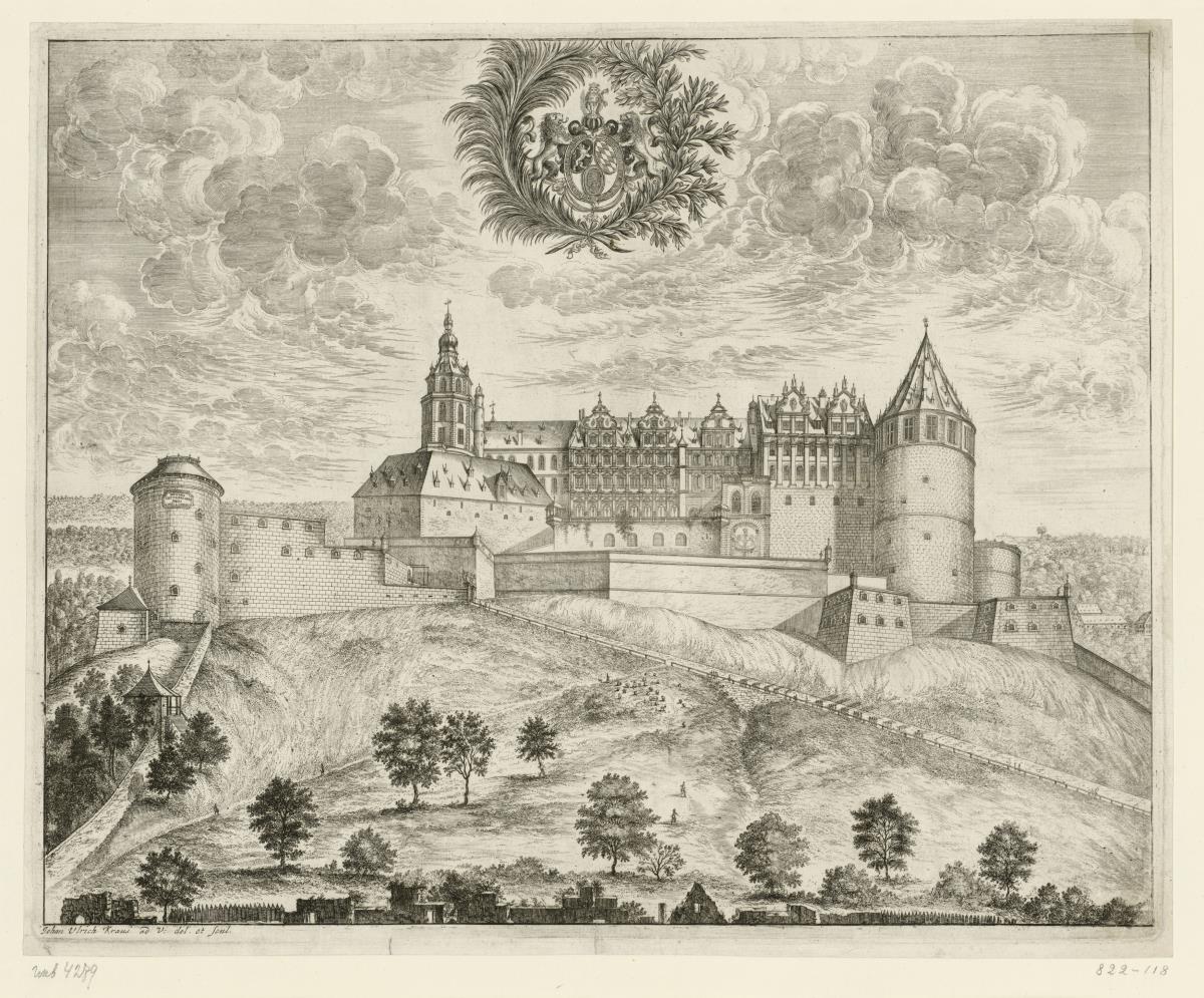 Das Schloss zu Heidelberg von Norden. Zustand vor 1689