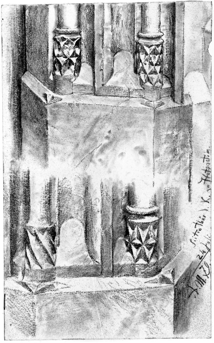 Details der Laibung der Seitentür der Kirche in Hofgastein