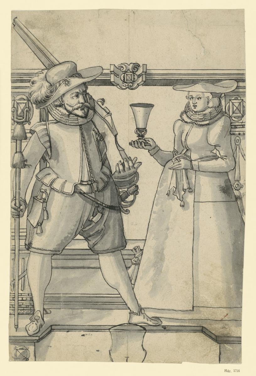 Ein Krieger mit geschultertem Feuergewehr