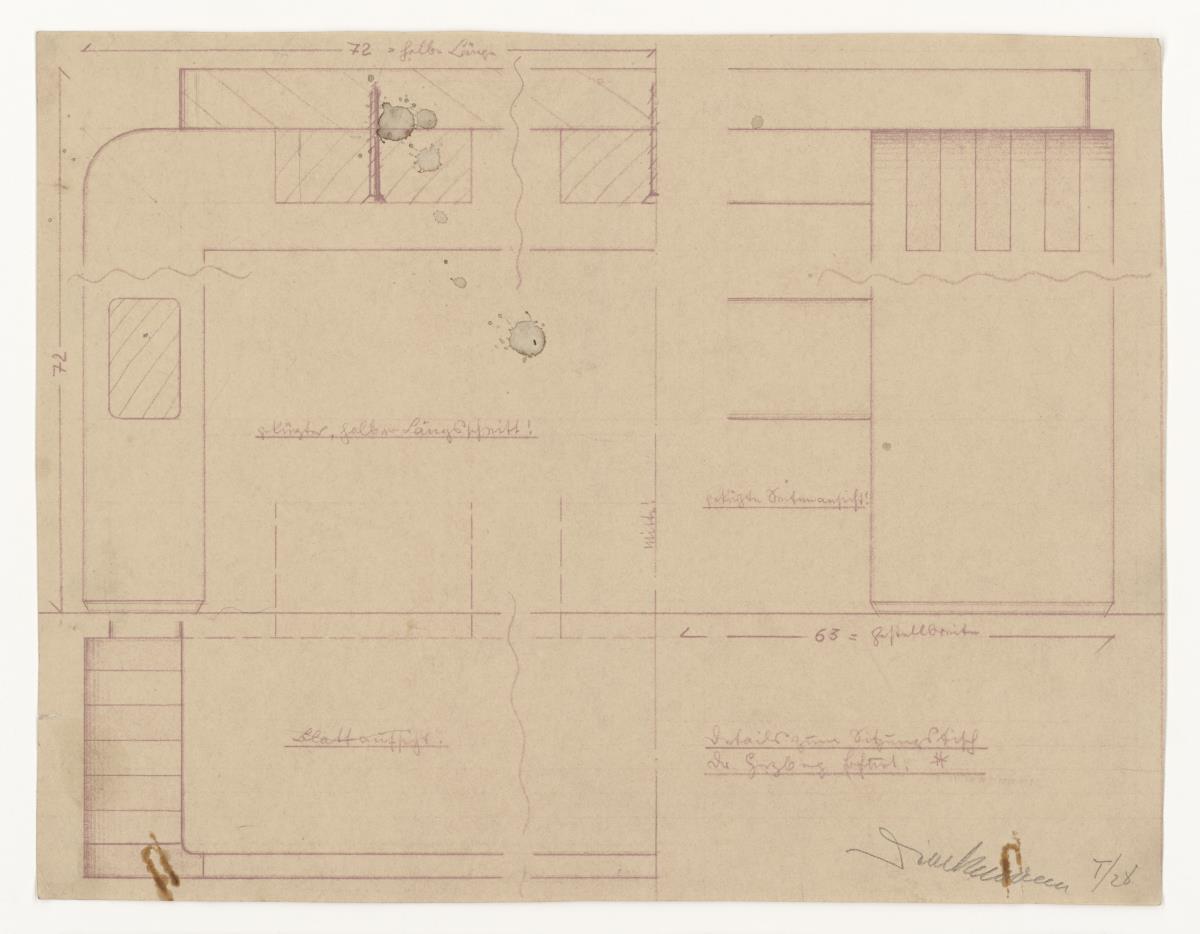Büromöbel, kleiner Sitzungstisch, Details, Auftrag Herzberg (Möbelentwürfe, Tische)