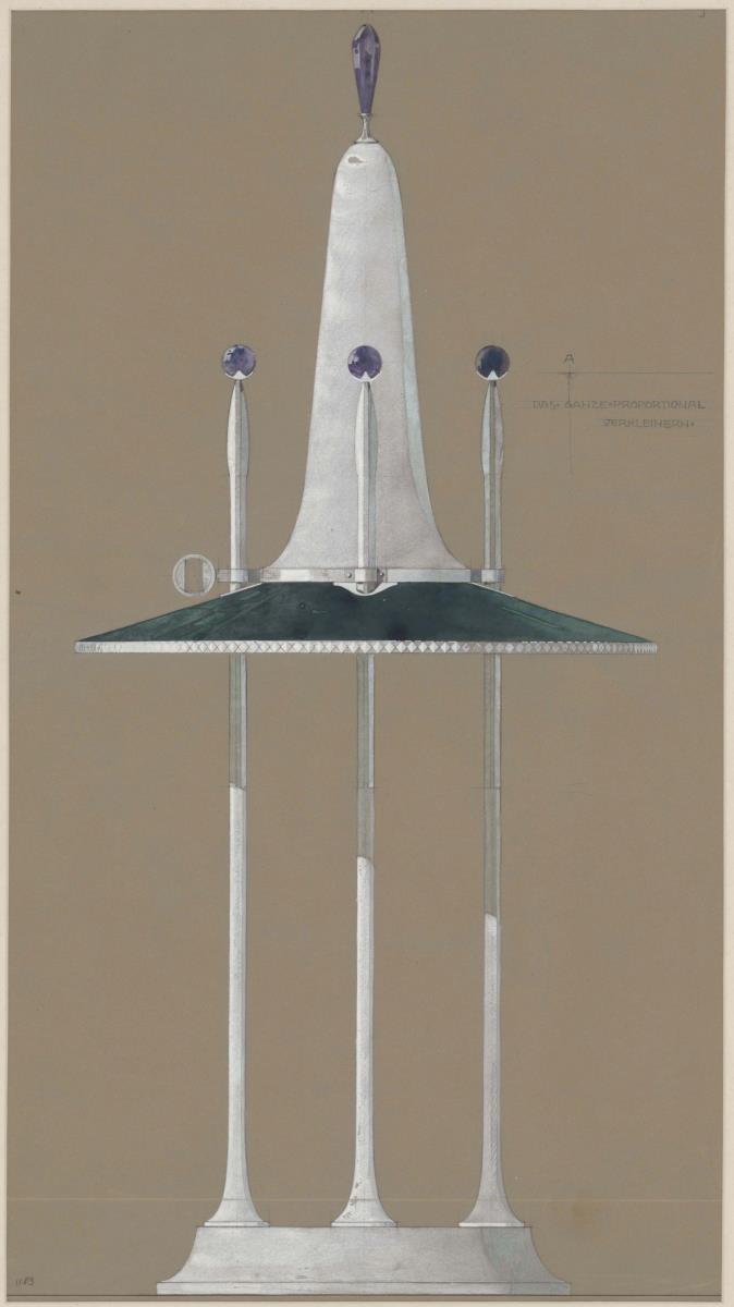 Silberne Tischlampe, Aufriss