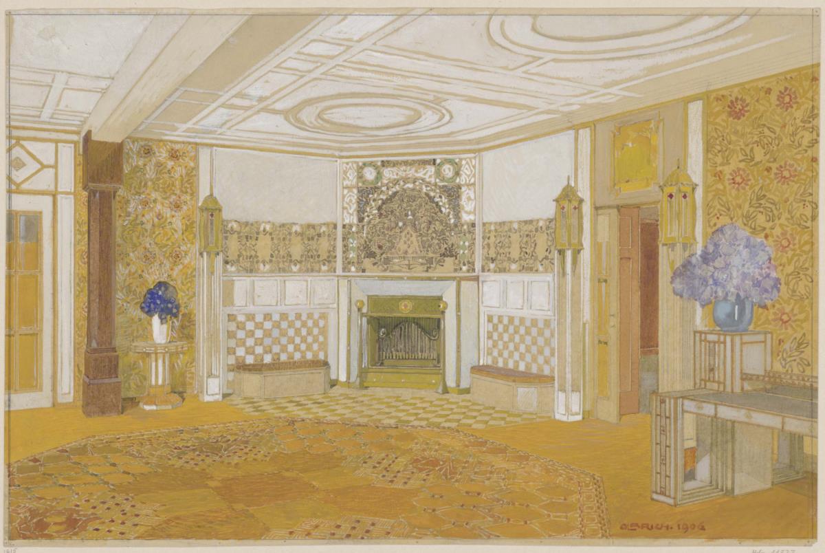 Giessen, Grossherzogliche Wohnung im Alten Schloss   Wohnzimmer, Perspektive von Nordosten