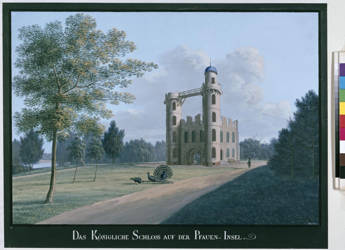 Das Schloss auf der Pfaueninsel in Berlin