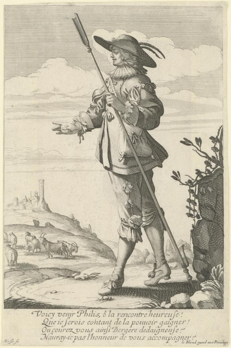 Schäfer, seinen Hirtenstab haltend (Berger tenant sa houlette)