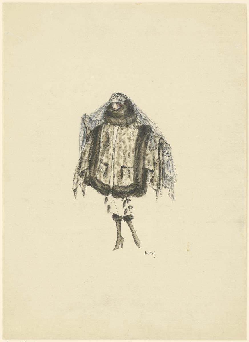 Frau in Jacke mit Pelzbesatz