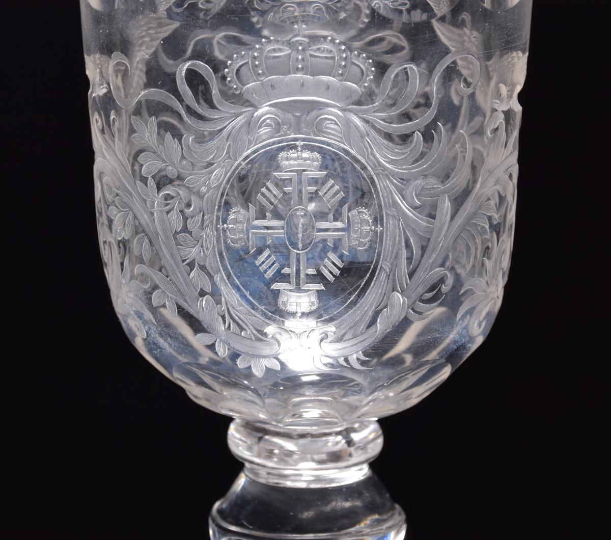 Deckelpokal mit dem großen brandenburgischen Wappen und Radmonogramm Friedrichs III.
