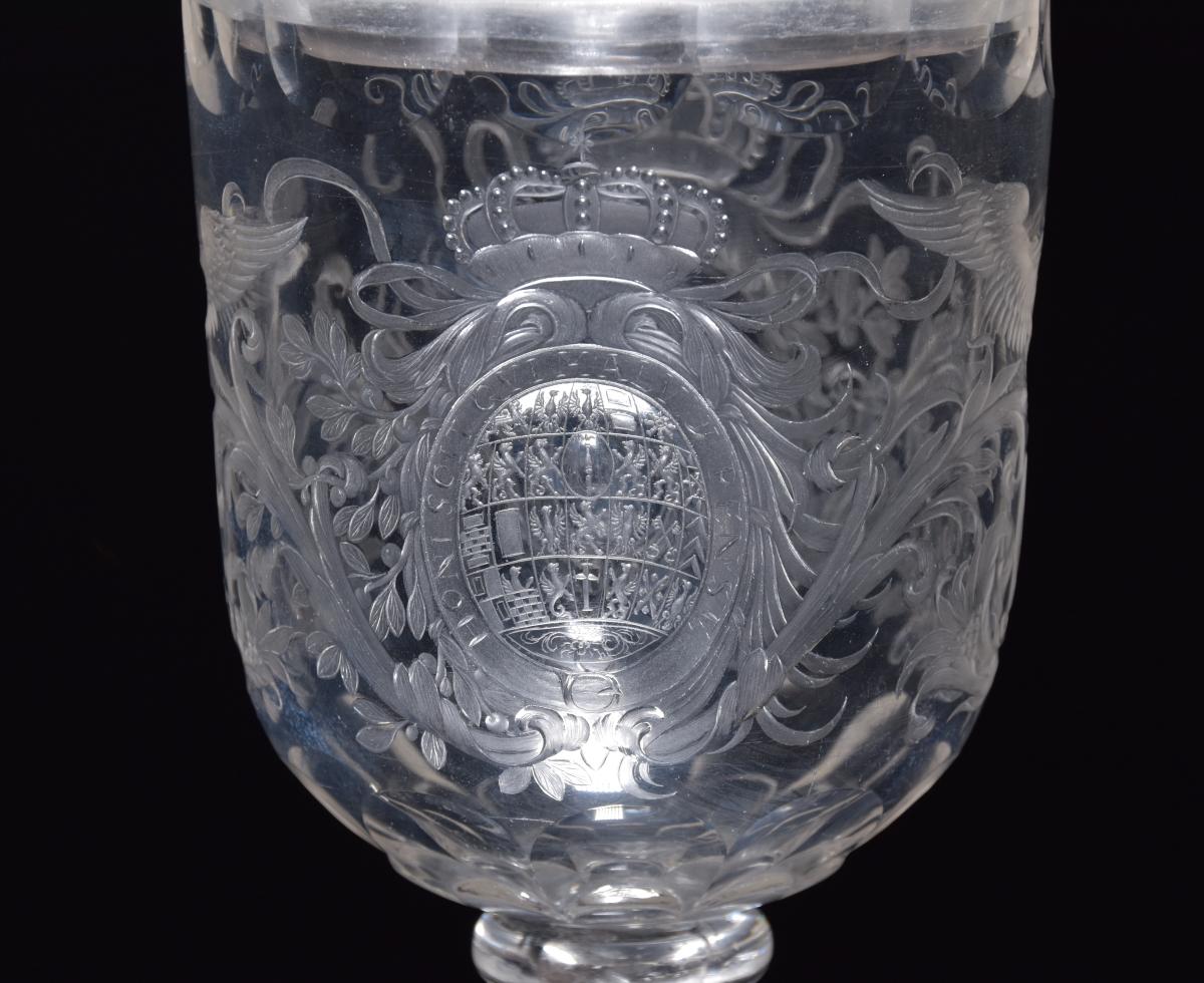 Deckelpokal mit dem großen brandenburgischen Wappen und Radmonogramm Friedrichs III.