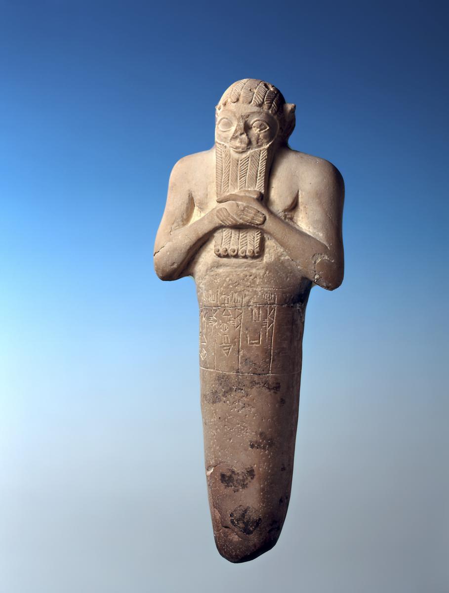 Gründungsurkunde in Form einer Statuette mit Inschrift des Königs Lugalkisalsi