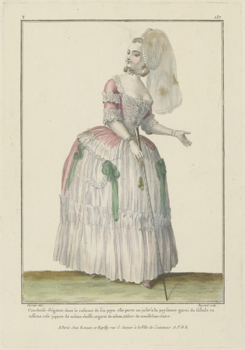 Gallerie des Modes et du Costume Français: Cauchoise élégante dans le costume de son pays. Y.137