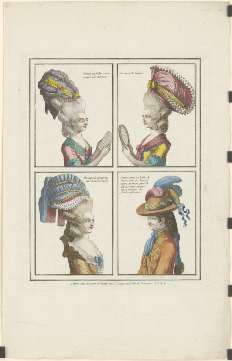 Gallerie des Modes et du Costume Français: Bonnet au fichu. E.26