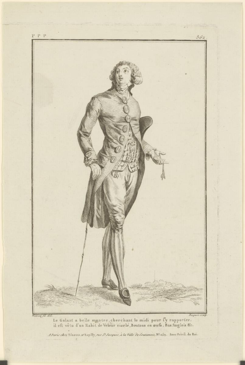 Gallerie des Modes et du Costume Français: Le Galant a belle montre. ppp.362