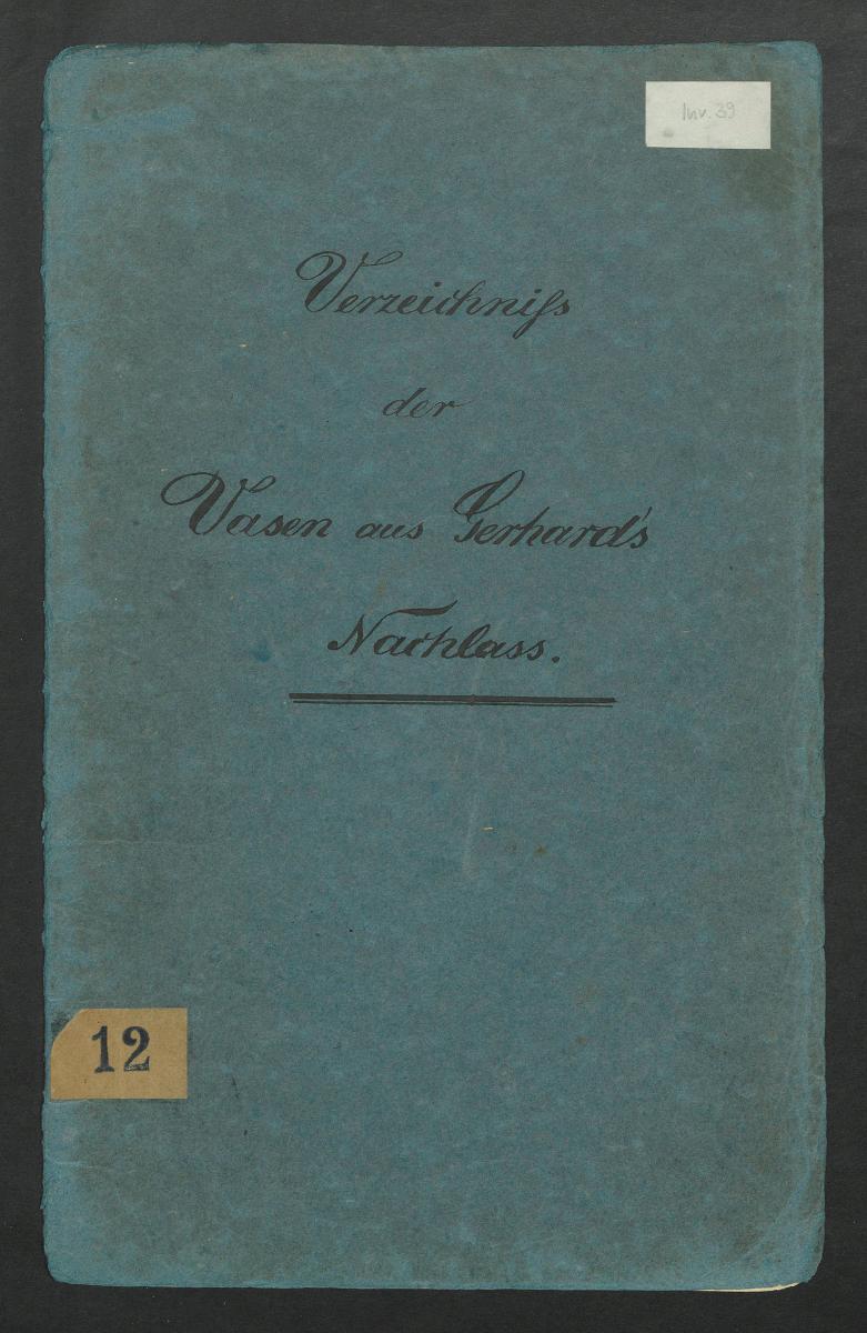 Verzeichnis der Vasen aus Gerhard´s Nachlass