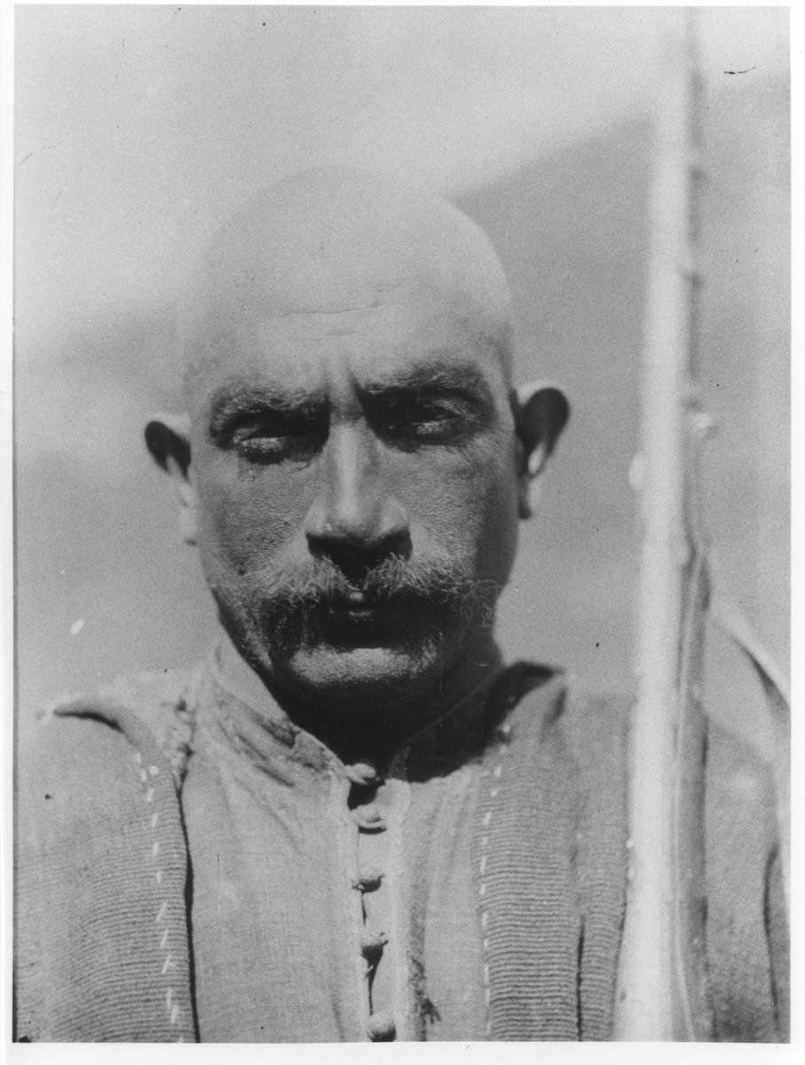 Kopf eines Türken. a: von vorn; b: im Profil