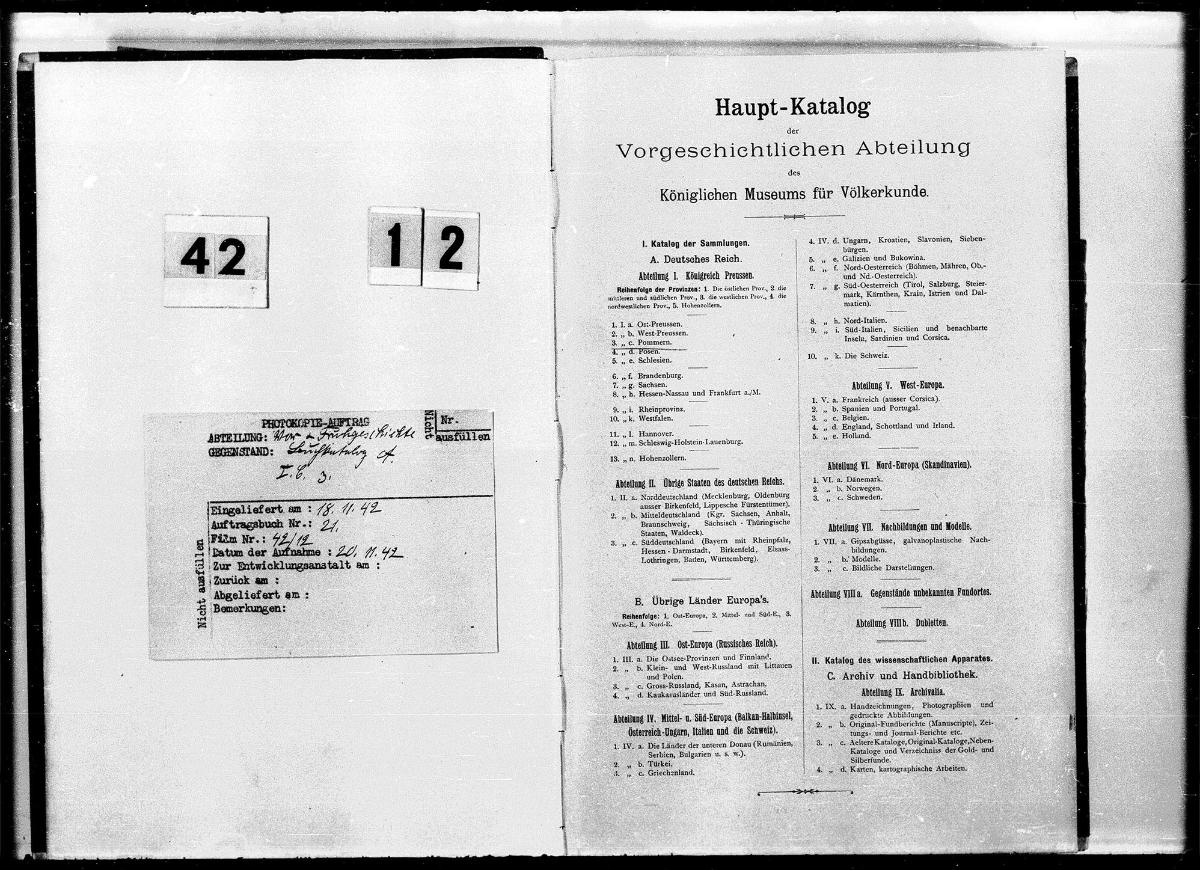 [= Katalog: Hauptkatalog A für die Provinz Pommern]