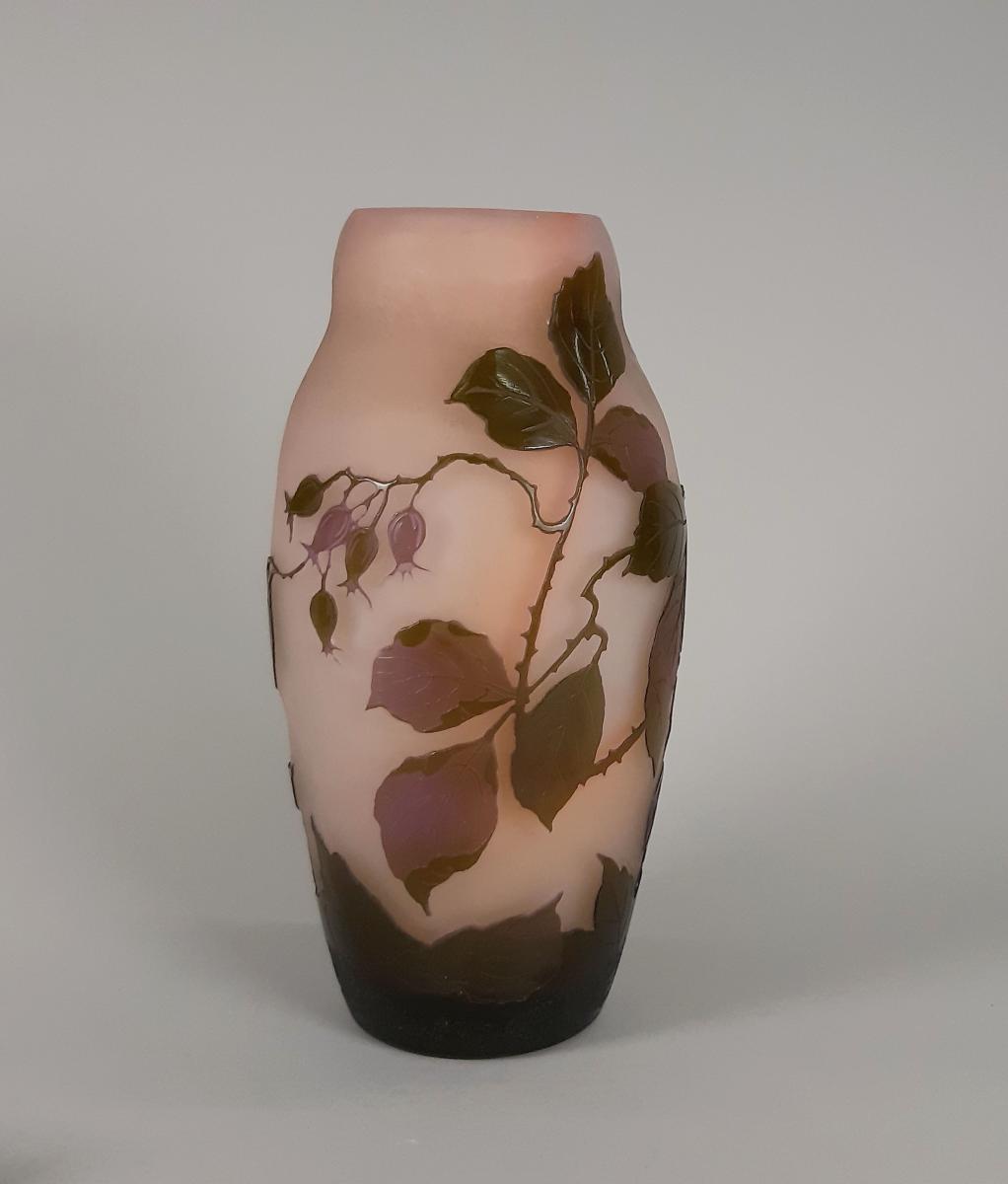 Vase mit Hagebuttenzweigen