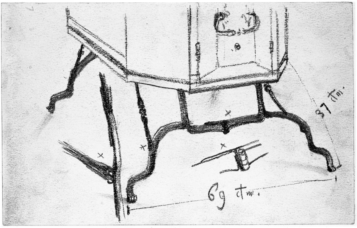 Gestell des Jagd- und Arbeitstisches Kurfürst Johann Georgs I. von Sachsen, Historisches Museum, Dresden