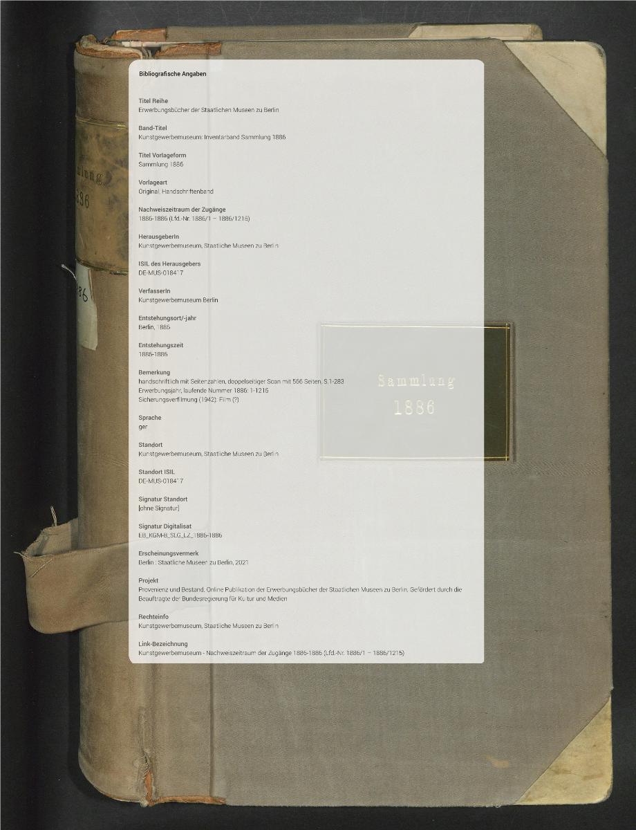 Sammlung 1886