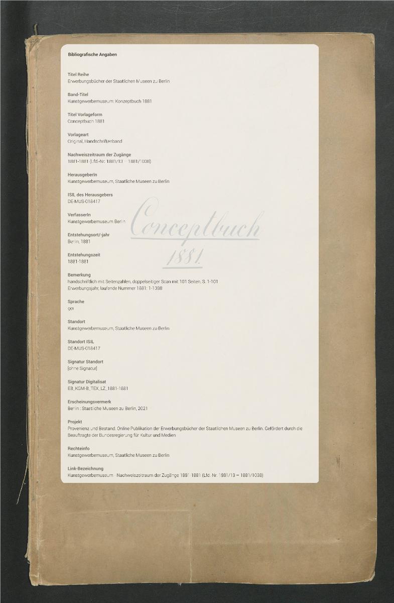 Conceptbuch 1881