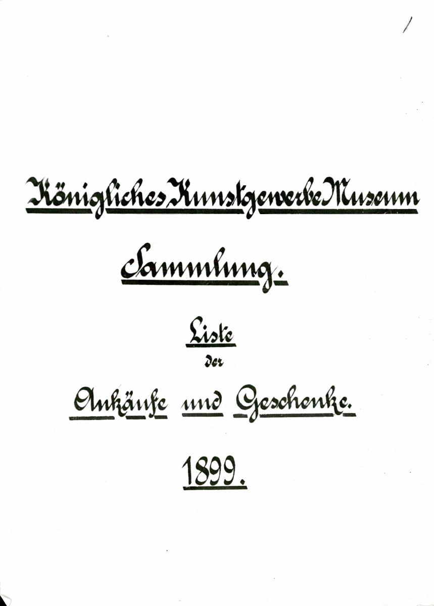 51 60/61 1899 vollständig 31.Mai 1960 gez. Sch. [Schönberger, Arno] v.B [= Erwerbungsjahr 1899: 1-463 aus Inventarbuch Sammlung 1899-1900]