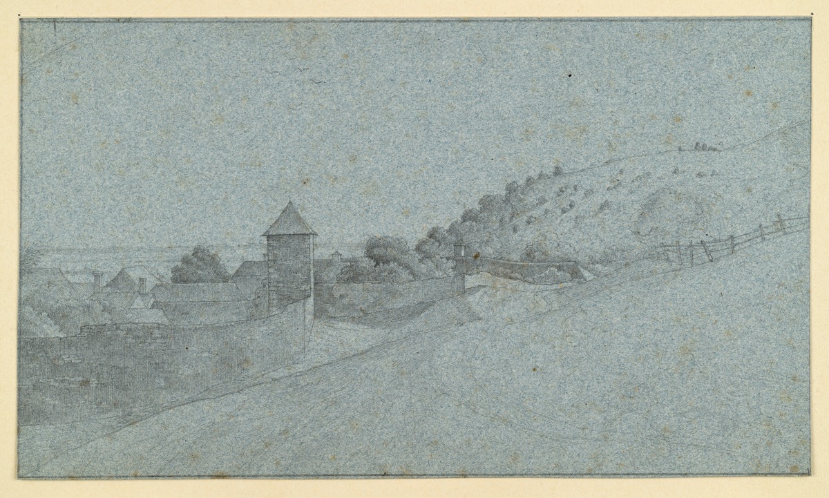 Blick auf ein Städtchen in der Umgebung Wiens