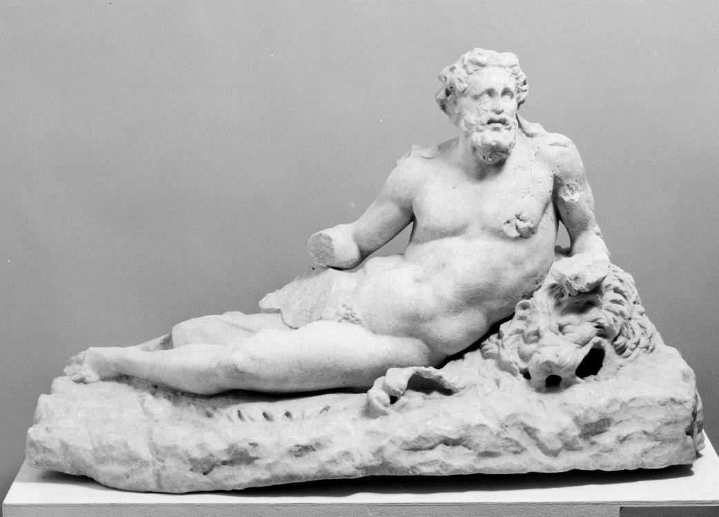 Gelagerter Herakles als Brunnenfigur