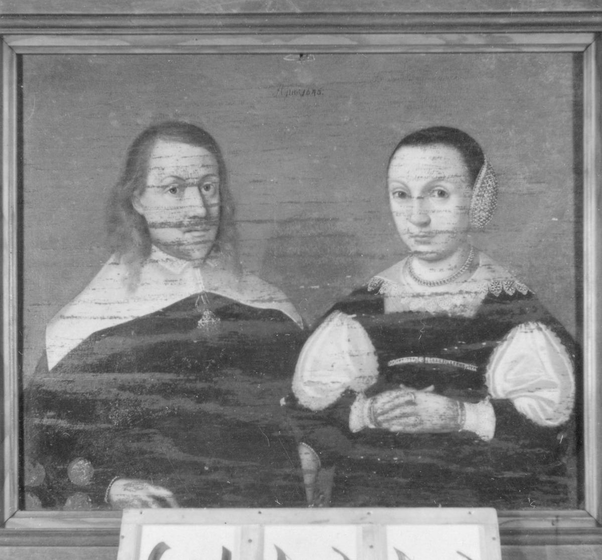Porträt eines Ehepaares in schwarzer Gewandung, Schulter- und Spitzenkragen