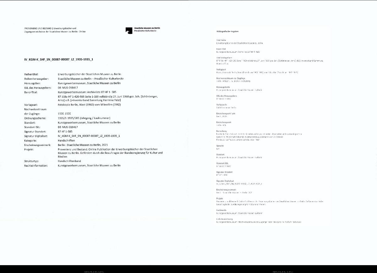 Porzelansammlung der Frau Hermine Feist