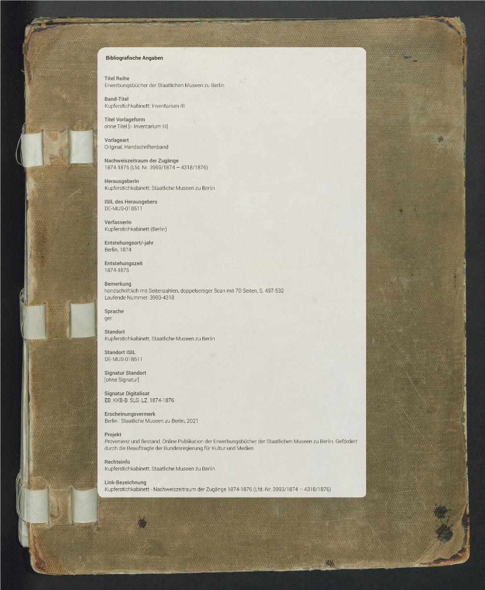 ohne Titel [= Inventarium III]