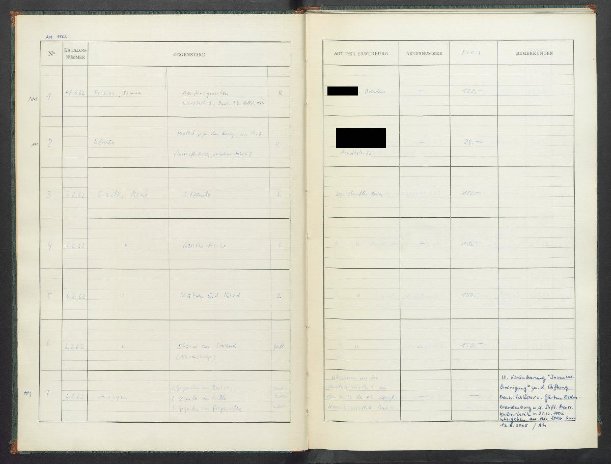 Erwerbungsbuch 1962-1964