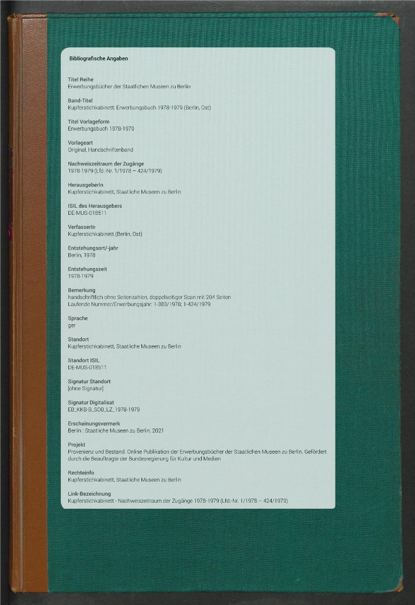 Erwerbungsbuch 1978-1979