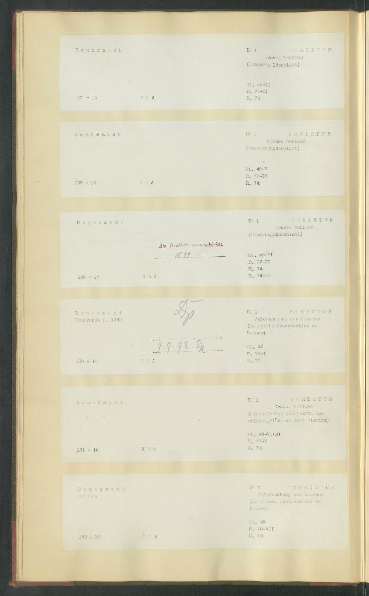 Druckgraphik Inventar Alter Bestand bis 1878 Bd. 16