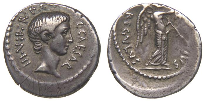 Röm. Republik: C. Iulius Caesar (Octavianus) und L. Livineius Regulus