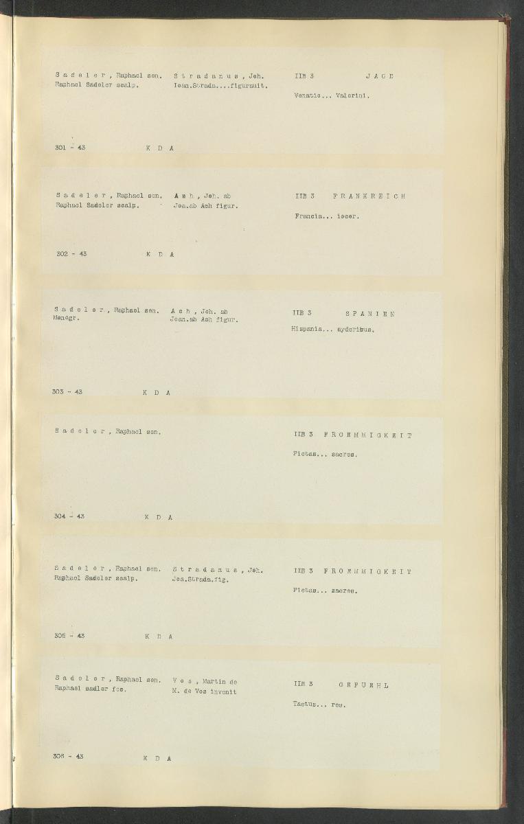 Druckgraphik Inventar Alter Bestand bis 1878 Bd. 43