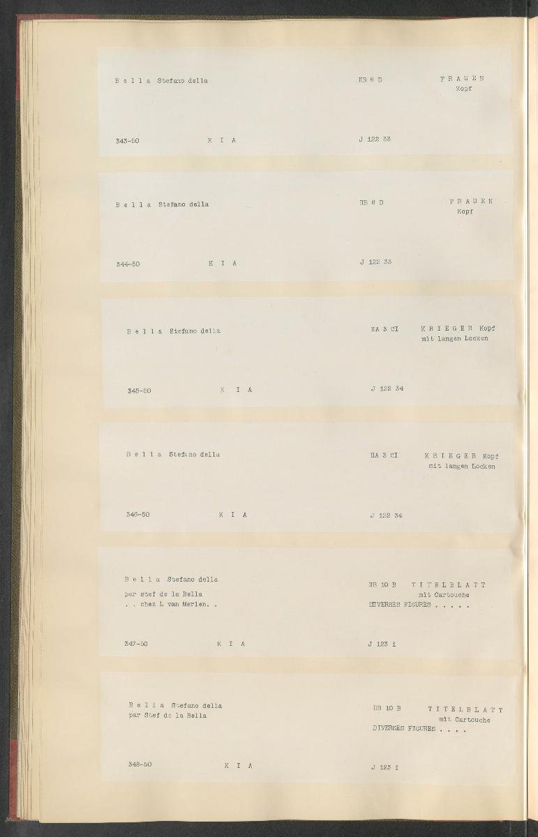 Druckgraphik Inventar Alter Bestand bis 1878 Bd. 50
