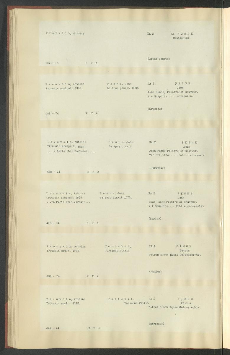 Druckgraphik Inventar Alter Bestand bis 1878 Bd. 74