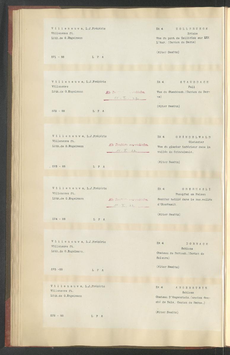 Druckgraphik Inventar Alter Bestand bis 1878 Bd. 88