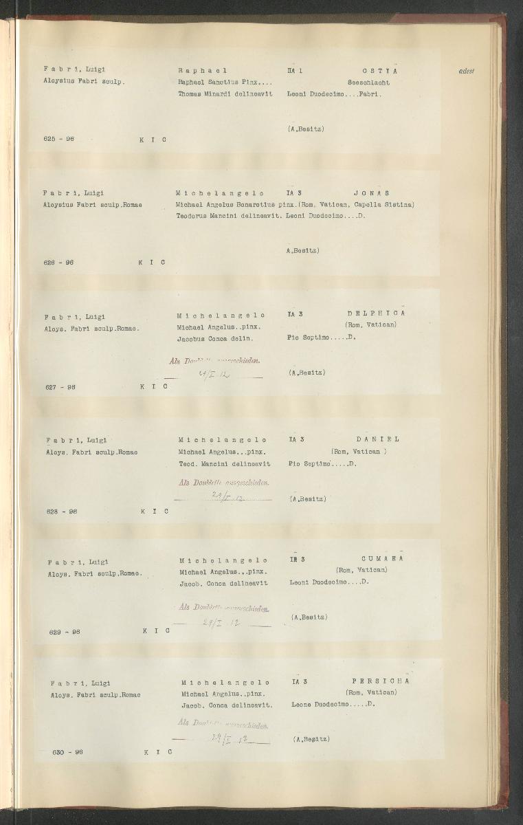 Druckgraphik Inventar Alter Bestand bis 1878 Bd. 96