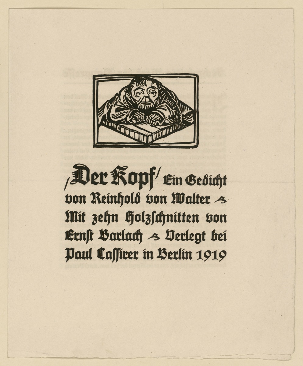 Verlagsankündigung Der Kopf Ein Gedicht von Reinhold von Walter