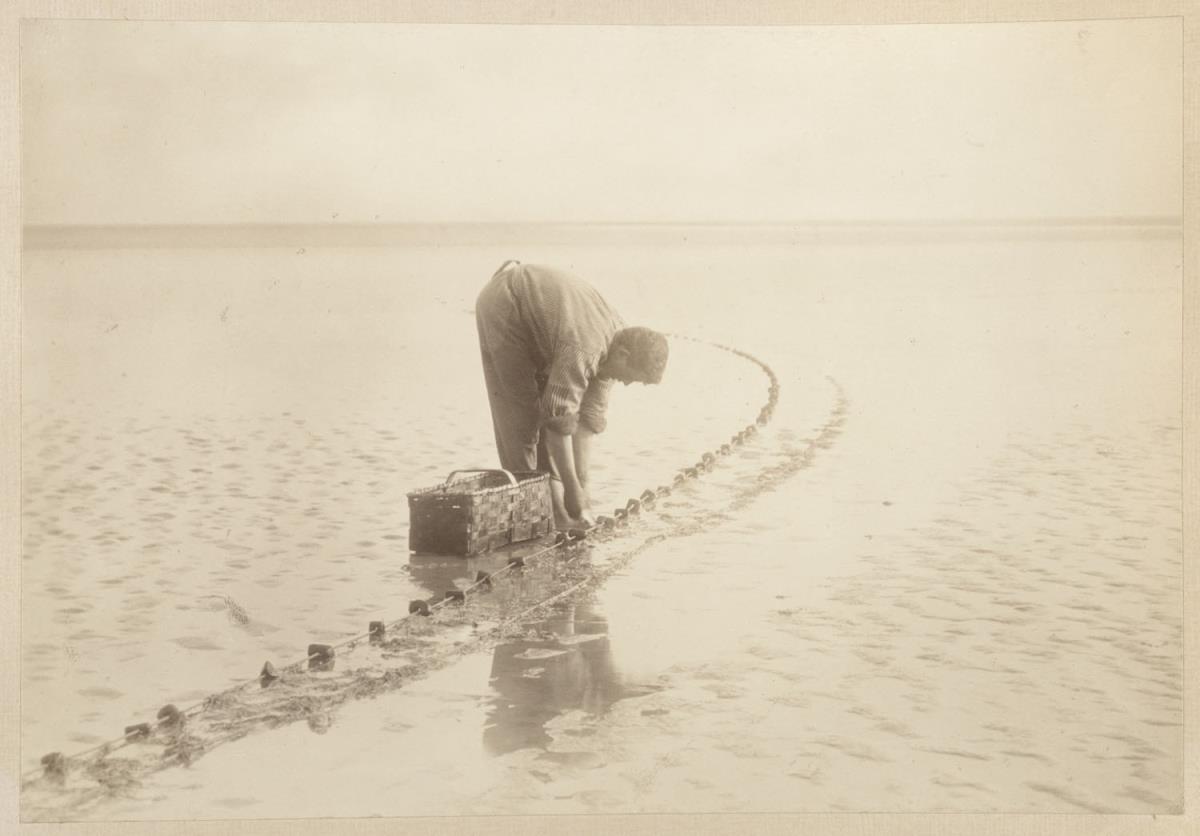 Buttfischer am Franzosensand (aus dem Album "Hamburg: Land und Leute der Niederelbe", Nachträge)